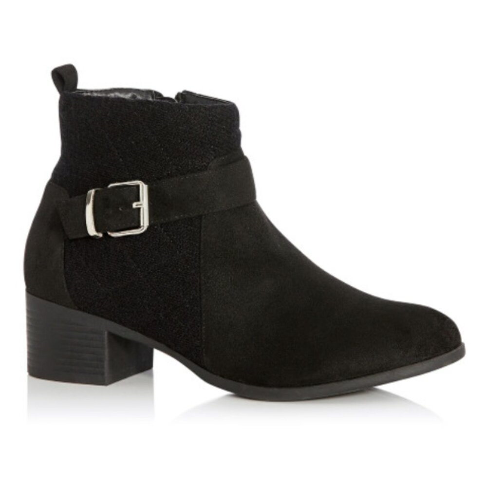 Cloudwalkers Quilted Bootie, Black, Size 8W